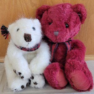 Lot of 2 Vintage RUSS Teddy Bears "Glacier" and "Cranberry" Collectible Plush